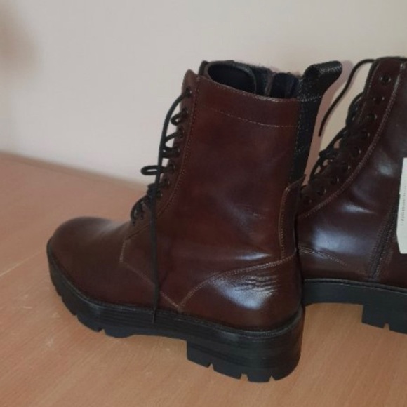 Zara Chocolate Brown Boots SZ 8 - Picture 7 of 7